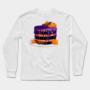 Another Striped Halloween Cake with Chocolate Bats Long Sleeve T-Shirt